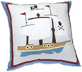 Pirate World 18 x 18 Square Pirate Ship Decorative Pillow