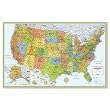 Rand McNally RM528959948 Rand McNally Full-Color 50 x 32 Laminated World Wall Map