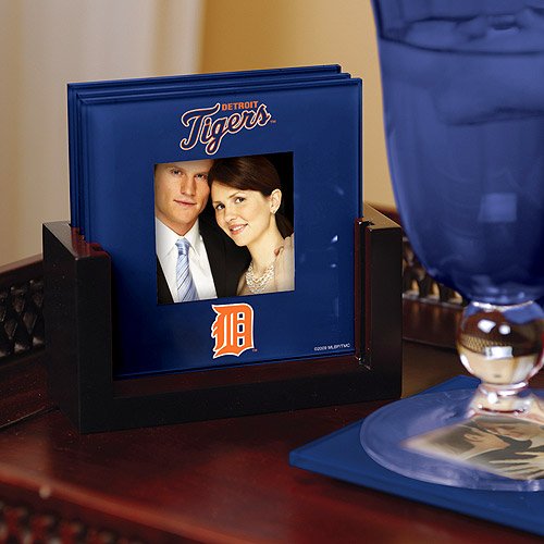 Memory Company Detroit Tigers Art Glass Coaster Set