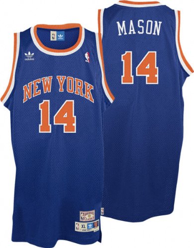 Anthony Mason Jersey: adidas Blue Throwback Swingman #14 New York Knicks Jersey