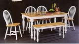 Kitchen & Housewares : Country Farmhouse 6 Piece Dining Set By Coaster Furniture