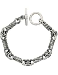 Sterling Silver Rope Wrapped Link Bracelet Toggle Clasp Handmade 3/8 inch wide, sizes 8, 8.5 & 9 inch
