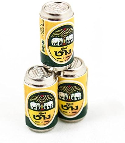 Chang Beer Can Miniatures Dollhouses Handmade Food Supply 1:12 A1431, 1pcs Size : 8x15x15 mm.