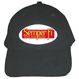 Black Baseball Cap of U.S. Navy Marine Corps Semper Fi Phrase (Always Faithful) (USMC)