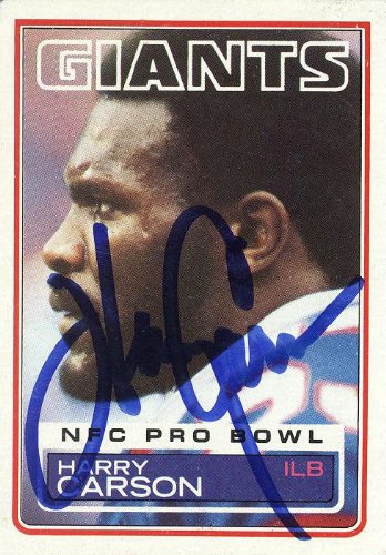Harry Carson Autographed 1983 Topps Card #123 - New York Giants