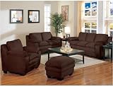 Coaster Company Ellis Chocolate Brown Microfiber Sofa Set