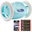 Clocky The Mobile Alarm Clock on Wheels (Aqua Color)