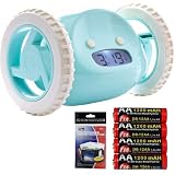 Clocky The Mobile Alarm Clock on Wheels (Aqua Color)