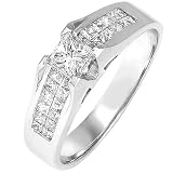1ctw Diamond Invisible-Set Ringin 18k White Gold (FG/VS-SI)