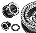 Black Anodized Titanium Over Surgical Steel Screw-on Plugs/gauges with Clear Diamond Cz Stones 2 Pieces