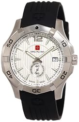 Swiss Military Calibre Men's 06-4I2-04-001 Immersion Sub-Second White Dial Black Rubber Watch