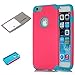 iPhone 6 Case, Lumsing Hard&Soft Rubber High Impact 2-Piece Double Layer Armor Hybrid Defender Case Protective Cover Protection for Apple iPhone 6 (4.7 inch Screen) with Screen Protector (Rose Red/Light Blue)