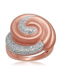 18k Gold Plated Sterling Silver Spiral Diamond Ring (1/5 cttw, I-J Color, I2-I3 Clarity)