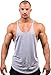 Iwearit Stringer Tank-Top (Grey-XL) Made in USA