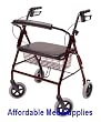 Rollator Walker Bariatric 500 Pound Capacity Wide Seat