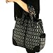 Plaid Large Handbag Tote Shoulder Body Bag Zipper Black with Gray