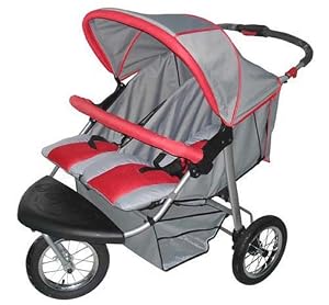 Double Jogging Stroller w/ Front Swivel Wheel