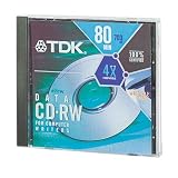 TDK CD-RW Media 4x 80min 700MB Rewriteable In Standard Jewel Cases (1-Pack)