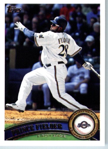 2011 Topps Baseball Card # 410 Prince Fielder - Milwaukee Brewers - MLB Trading Card (Series 2) in a Protective Screwdown Case