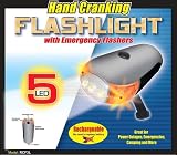 Roadmaster Hand Cranking Flashlight with Emergency Flashers