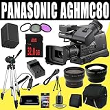 Panasonic AG-HMC80 3MOS AVCCAM HD Shoulder-Mount Camcorder + VBG260 Battery/Charger + Filter Kit + 32GB SDHC + Wide Angle/Telephoto Lenses HDMI DavisMAX Pro HUGE Kit Bundle