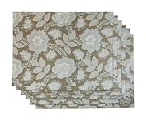  : Rose Tree Toulouse Table Linens Set Of 6 Placemats, Sky