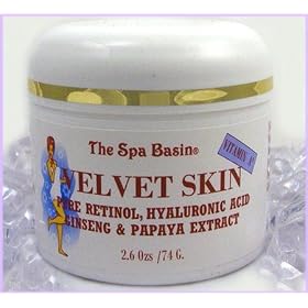 Velvet Skin/Retinol A"/Vitamin E'/Hyaluronic Acid/ Anti Aging Night Cream/ 2.6 oz./74 g/Rich in Vitamin A' and other active ingredients.