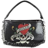 Jolly Roger Love Kills Slowly Agnes Hobo Bag - Black