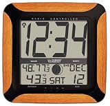 La Crosse Technology Digital Atomic Wall Clock with Moon Phase