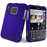 Blue Rubberized Hard Case Phone Protector Cover for Motorola Charm MB502 T- ....
