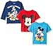 Disney Boys' Mickey 3 Pack T-Shirts with a Long Sleeve T-Shirt