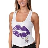 NCAA LSU Tigers Ladies Smoochie Premium Cropped Tank Top - White (Small)
