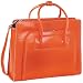 Leather Briefcase with Removable Laptop Sleeve - Orange
