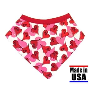 hearts and paws Valentine dog bandana