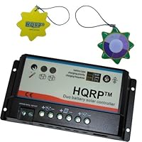 HQRP 10A Solar Panel Two Battery Charge Controller / Regulator 12V / 24V 10 Amp 120W for RV Caravan Boat plus HQRP UV Chain / UV Radiation Health Tester