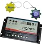 HQRP Duo-Battery Charging Solar 10A Power Controller / Regulator 12V / 24V 10 Amp with Digital LED Display plus HQRP UV Chain / UV Radiation Health Tester