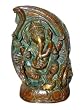 Dancing Ganesh Statue Inside Conch Shell Ganesh Murti Brass India 8"