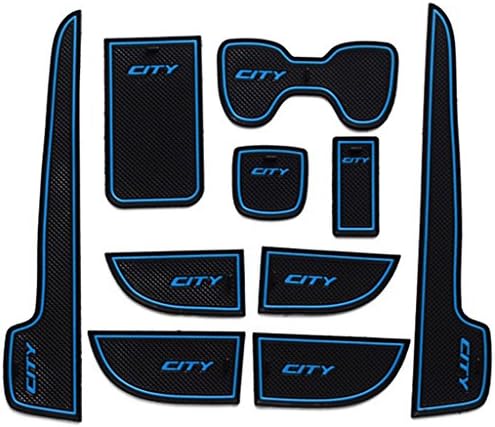 Car Interior Door Slot Pad Cup cushion Automotive decoration part Rubber Non-Slip Mats Suitable for Honda (Honda-City 2009-2014)