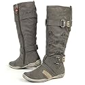 s.OLIVER Damen Winter Stiefel, Logoprint, gefüttert, graphite grau