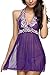 Avidlove Women Exotic Lingerie Lace Babydoll Set Halter Chemises Lingerie Purple Medium