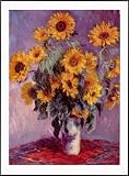 Still Life Sunflowers By Claude Monet Canvas Art Print