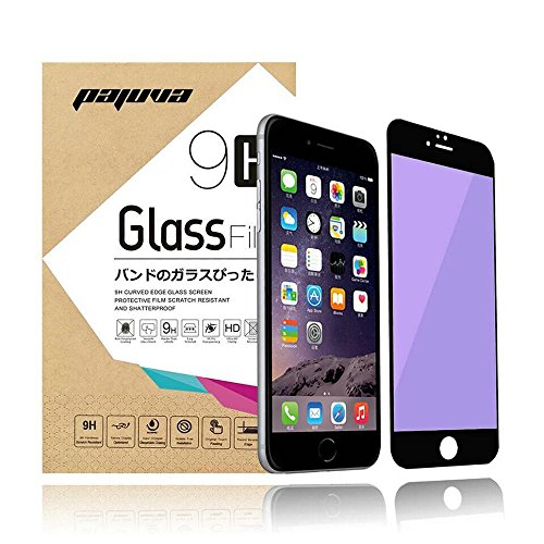 Pajuva iPhone 6S Screen Protector Tempered Glass Full Cover HD Anti Blue Light Protect Eyesight 4.7 inch (Anti Blue Light - Black)