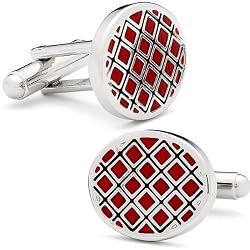 Black and Red Quilted Cufflinks