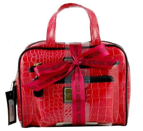 Kenneth Cole Reaction Handbag 3 Piece Patent Cosmetic Case Makeup Bag Travel Set