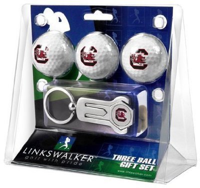 South Carolina Fighting Gamecocks 3 Golf Ball Gift Pack W/ Hat Clip - Ncaa College Athletics