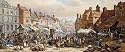 Market Day Ashbourne Near Derby by Louise Rayner. Art Print Giclee on Canvas Rolled 18 inches width by 12 inches height. Highest Quality
