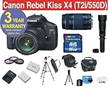 Canon EOS Rebel Kiss X4 (T2i/550D) EF-S 18 MP Digital Camera with Canon 18- ....