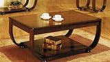 514E3xuSUyL. SL160  Coffee Table with Storage Shelf   Walnut Finish