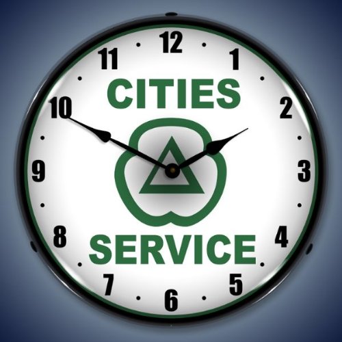 Cities Service Gas Lighted Wall Clock