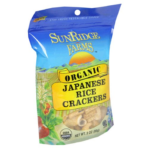 Sunridge Farms Organic Japanese Rice Crackers, 3-Ounce Bags (Pack of 12) by SunRidge Farms